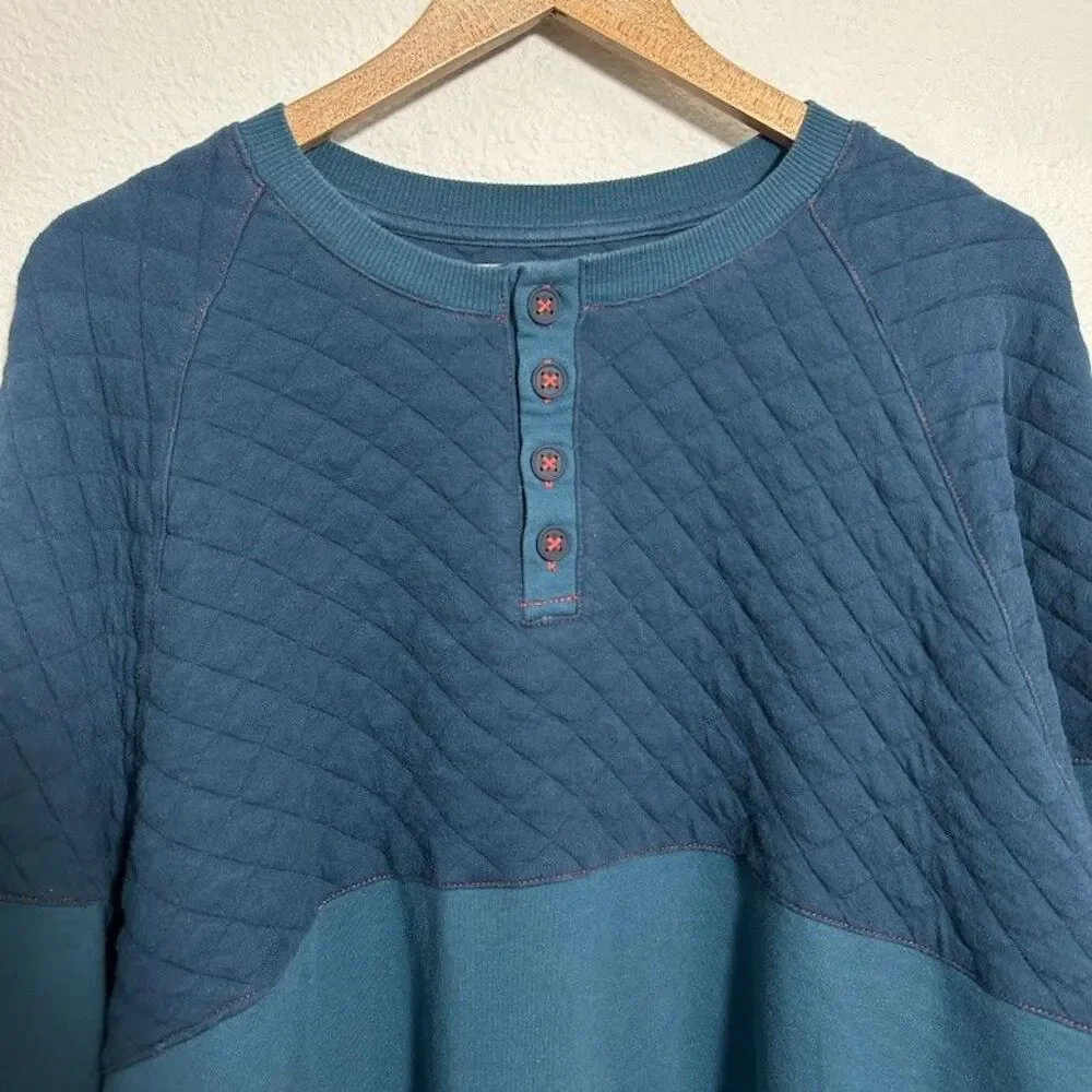 Critical Role Sweatshirt Mens XL Blue Quilted Henley Battle-tested in Exandria